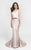 Terani Couture - Two-Toned Mermaid Gown 1711E3161 In White and Neutral