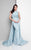 Terani Couture - Sparkling Applique Overskirt Gown 1711E3208 In Blue