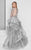 Terani Couture - Illusion Sleeve Ruffled Organza Gown 1711E3213 In Silver