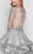Terani Couture - Illusion Sleeve Ruffled Organza Gown 1711E3213 In Silver