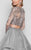 Terani Couture - Shimmering Ornate Tiered Organza Gown 1711E3214 In Silver and Neutral