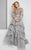 Terani Couture - Shimmering Ornate Tiered Organza Gown 1711E3214 In Silver and Neutral