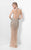 Terani Couture - High Halter Crystal Crusted Gown 1711GL3510  in Silver and Neutral