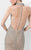 Terani Couture - High Halter Crystal Crusted Gown 1711GL3510  in Silver and Neutral