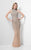 Terani Couture - High Halter Crystal Crusted Gown 1711GL3510  in Silver and Neutral