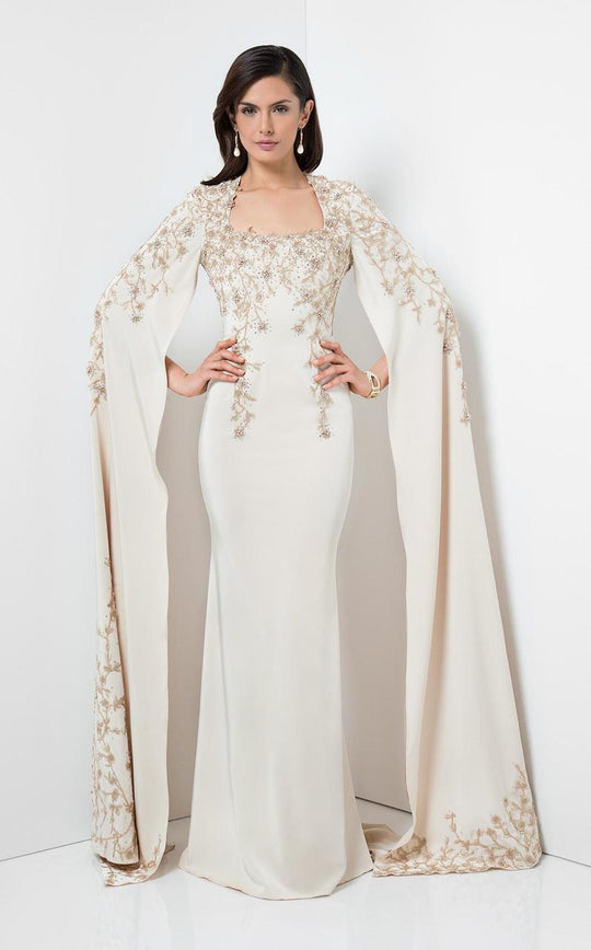 Terani Couture - Heavenly Vine-Accented Mermaid Gown 1711M3358 in Neutral