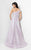 Terani Couture - Stylish Rosette Asymmetric A-line Gown 1711M3359 In Purple and Silver