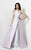 Terani Couture - Stylish Rosette Asymmetric A-line Gown 1711M3359 In Purple and Silver