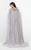Terani Couture - Beaded Mermaid Gown with Cape 1711M3364 In Gray