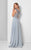 Terani Couture - Lovely Bead and Laced Bateau Neck A-line Dress 1711M3366 In Blue