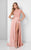 Terani Couture - Lovely Bead and Laced Bateau Neck A-line Dress 1711M3366 In Blue