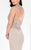Terani Couture - Adorned Scalloped V-Neck Sheath Gown 1711M3375 In Neutral