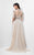 Terani Couture - Crystal Embellished Collared Neck A-line Chiffon Dress 1711M3376 In Neutral