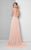 Terani Couture - Beaded Illusion A-Line Gown 1711M3377 In Pink and Neutral