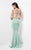 Terani Couture - Crystal-accented Bateau Neck Mermaid Dress 1711M3382 In Blue and Neutral