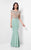 Terani Couture - Crystal-accented Bateau Neck Mermaid Dress 1711M3382 In Blue and Neutral