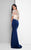 Terani Couture - Crystal-accented Bateau Neck Mermaid Dress 1711M3382 In Blue and Neutral
