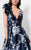 Terani Couture - Scoop Back Floral Print A-line Dress 1711M3388 In Blue