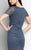Terani Couture - Celestial Shirred Short Sleeve Gown 1711M3391 in Blue