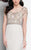 Terani Couture - Beaded Bodice Cap Sleeve Sheath Gown 1711M3402 In Neutral