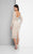 Terani Couture - Long-sleeve Scoop-back Cocktail Dress 1712C3054 - In Neutral