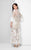 Terani Couture - Ensembled Two Piece Dress with Embroidered Overcoat 1712C3055 In White and Gold