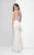 Terani Couture - Cap Sleeve Embroidered Bodice with Side Slit Dress 1712E3266 In White