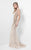 1712E3268 Ornate Paneled Mermaid Gown in Champagne