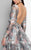 Terani Couture - Long-sleeve Ilusion Open Back Gown 1712E3272 In Pink and Multi-color