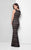 Terani Couture - Decorative Lace Stripes Mermaid Gown 1712E3285 In Black and Neutral