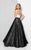 Terani Couture - Strapless Printed A-line Gown 1712E3287 - In Black and White