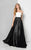 Terani Couture - Strapless Printed A-line Gown 1712E3287 - In Black and White