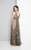 Terani Couture - Shirred Patterned Illusion Gown  1712E3645 In Black and Multi-Color
