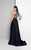 Terani Couture - Stunning Sleeveless Bateau Neck Polyester Mermaid Gown 1712E3648 In Black and Gold