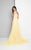 Terani Couture - One-shoulder Gown with High Side Slit 1712E3651 In Yellow