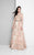 Terani Couture - Metallic Appliqued Illusion Gown 1712E3652 In Pink and Gold