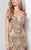 Terani Couture - Embroidered Cap-sleeve Trumpet Gown 1712GL3566 in Brown