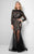 Terani Couture - Sheer Elaborate Illusion Gown 1712GL3579 In Black and Neutral
