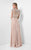 Terani Couture - Embellished V-Neck Chiffon A-line Gown 1712M3429 In Neutral