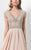 Terani Couture - Embellished V-Neck Chiffon A-line Gown 1712M3429 In Neutral