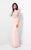 Terani Couture - 3/4 Sleeve Bateau Neck Beaded Mermaid Dress 1713M3461 In Pink