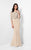 Terani Couture - 3/4 Sleeve Bateau Neck Beaded Mermaid Dress 1713M3461 In Pink