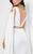Terani Couture - Ethereal Lace Applique Bib Sheath Gown 1713M3468 In White and Gold