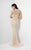 Terani Couture - Long Sleeve Ornate Bateau Mermaid Gown 1713M3474 In Neutral