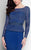 Terani Couture - Long Sleeve Ornate Bateau Mermaid Gown 1713M3474 In Blue