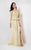 Terani Couture - Bateau Illusion Scalloped Peplum Gown 1713M3477 In Yellow and Neutral