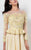 Terani Couture - Bateau Illusion Scalloped Peplum Gown 1713M3477 In Yellow and Neutral
