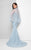 Terani Couture - Classy Sheer Foliage Mermaid Gown 1713M3479 In Blue