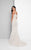 Terani Couture - Classy Sheer Foliage Mermaid Gown 1713M3479 In Champagne