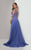 Terani Couture - Elegant Beaded Illusion Long-sleeve A-line Gown 1713M3484 in Purple